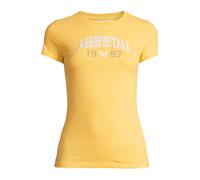 AÉROPOSTALE T-shirt 'JKI ARCH 1987 BTTRFLY' jaune / noir / blanc, Taille S