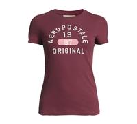AÉROPOSTALE T-shirt 'JUL' rose / bourgogne / blanc, Taille XS