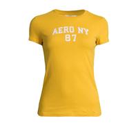 AÉROPOSTALE T-shirt 'NY 87' jaune d'or / blanc, Taille XS