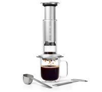 AeroPress Cafetière Premium - Méthode d’Infusion 3 en 1 : Combine French Press, Expresso et Café Corsé sans Marc ni Amertume, Presse à Café en Verre et Métal