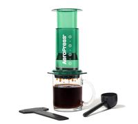 AeroPress Clear Green cafetière à piston tout-en-un, style expresso et filtre, infusion en 2 minutes, petite cafetière portable idéale pour les voyages et le camping