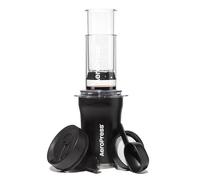AeroPress Go Plus petite cafetière portable, idéale pour voyage, camping & bureau, cafetière à piston tout-en-un, cafetière manuelle filtre & expresso, infusion en 2 min, Noir
