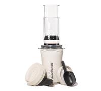 AeroPress Go Plus, petite cafetière portable pour voyage et camping - Méthode d'infusion 3 en 1 combine cafetière française, pourover, expresso, café corsé sans amertume, kit de presse à café - Crème