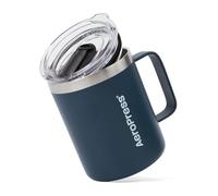 AeroPress Mug de Voyage avec Poignée, Acier Inoxydable Double Paroi Isolée sous Vide, Couvercle Coulissant Anti-Éclaboussures, Compatible Boissons Chaudes ou Froides, 350 ml, Bleu