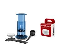 AeroPress Set d'avantage Coffee Maker Clear Bleu + 350 microfiltres