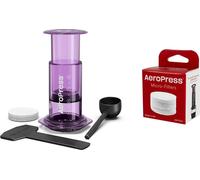 AeroPress Set d'avantage Coffee Maker Clear lila + 350 microfiltres
