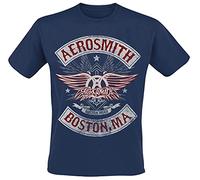 Aerosmith Boston Pride Homme T-Shirt Manches Courtes Marine XL 100% Coton Regular/Coupe Standard