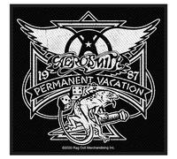 Aerosmith - Patch "Permanent Vacation", tissu tissé RO7586 (taille unique) (Noir/Blanc)
