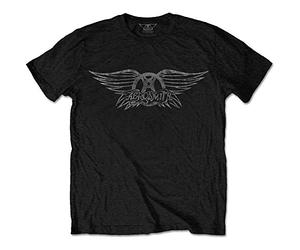 Aerosmith - T-Shirt # M Black Unisex # Vintage Logo [Import]