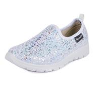 Aerosoft Ballerines stretch 20 pour femme - Largeur G-H - Légères, souples et extensibles, Blanc à paillettes, 40 EU