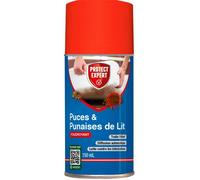 PROTECT EXPERT Aérosol Anti Punaises De Lit & Anti Puces - Foudroyant - 150ml - Diffusion Automatique - Traite 100m3 - Efficace Contre Les Infestations PUPA150N