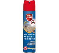 Aérosol Foudroyant Insectes Volants & Rampants - 600ml - Moustiques Mites Alimentaires Rampants Fourmis Puces - Action Curative & Préventive VOLRAMP600