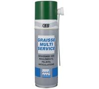 Aérosol graisse multiservice - GEB - 500mL - Tous usages - Forte pression - Insoluble à l'eau
