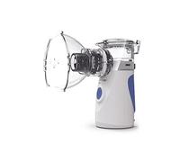 Aérosol Mini à Ultrasons Helvei - Portable et Silencieux - Enfants, Adultes - Inhalateur et Nébuliseur avec Embouchure et 2 Adaptateurs - Fonctionnement sur piles AA