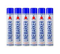 Aerosol Solutions Linemarker Blue Marking Spray 750ml (6 Pack) - Quick Drying Floor Marking Paint for Roads, Car Parks, Warehouses & Sports Fields