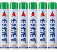 Aerosol Solutions Linemarker Green Marking Spray 750 ml (6 Pack) - Quick Drying Floor Marking Paint for Roads, Car Parks, Warehouses & Sports Fields