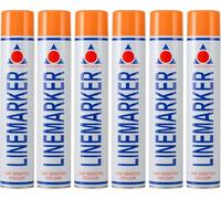 Aerosol Solutions Linemarker Orange Marking Spray 750 ml (6 Pack) - Quick Drying Floor Marking Paint for Roads, Car Parks, Warehouses & Sports Fields