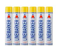 Aerosol Solutions Linemarker Yellow Marking Spray 750 ml (6 Pack) - Quick Drying Floor Marking Paint for Roads, Car Parks, Warehouses & Sports Fields