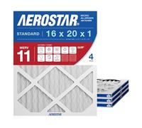 Aerostar Allergen & Pet Dander 16x20x1 MERV 11 Pleated Air Filter, Made in The USA, (Actual Size: 15 3/4"x19 3/4"x3/4"), 4-Pack