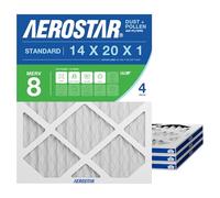 Aerostar Clean House 16 x 25 x 1 Merv 8 Pleated Air Filter, Made in the USA, 4-Pack, White