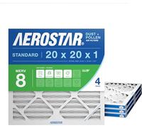 Aerostar Clean House MERV 8 Lot de 4 filtres à air plissés, fabriqués aux États-Unis, blanc, 16 x 25 x 1 cm