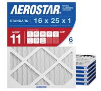 Aerostar Filtre à air plissé MERV 11 16 x 25 x 1, lot de 6 (taille réelle : 15 3/4" x 24 3/4" x 1/4")