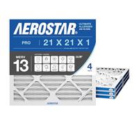Aerostar Lot de 4 filtres à air plissés MERV 13 21 x 21 x 1 (dimensions réelles : 53 x 53 x 1,9 cm)