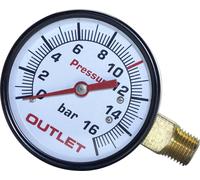 Aerotec Manomètre 9052069 Raccordement (manomètre): à l'arrière Filetage extérieur 1/4\ 1 pc(s)