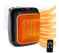 Aérotherme à prise avec télécommande, mini radiateur soufflant en céramique, salle de bain, économie d'énergie, chauffage silencieux, chauffage 1200 W avec minuterie de 12 heures, thermostat