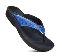 AEROTHOTIC confortable orthétique tongs sandales (états-unis femmes 6, crystal blue)
