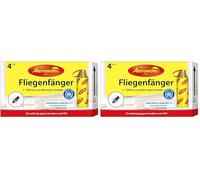 Aeroxon by BSI - Rubans Attrape-Mouches - Collant Puissant - sans Odeur - Non Toxique - 4 Rubans, Jaune (Lot de 2)