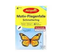 Aeroxon Lot de 4 pièges à mouches à motif papillon, adhésifs décoratifs, pièges à mouches d'intérieur - Attrape-mouches pour fenêtre
