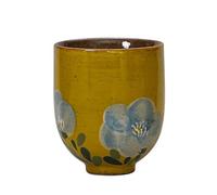 AERTSDFGT Petites tasses à Thé Dessous de verre en céramique camélia peint à la main, couleur unique sous glaçure, ensemble dégustation thé kung fu chinois domicile Tasses à thé Kungfu