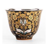 AERTSDFGT Petites tasses à Thé Service à thé Kung Fu en céramique émaillée et argent doré, tasse, hôtesse Tasses à thé Kungfu