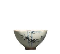 AERTSDFGT Petites tasses à Thé Tasse à thé de voyage avec pétales peints la main Master Cup chinoise sous glaçure simple for homme Tasses à thé Kungfu(B)