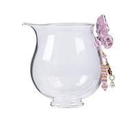 AERTSDFGT Petites tasses à Thé Tasse à thé papillon en verre, fraîche et résistante la chaleur, exquise for les dames, séparateur de grande valeur, ensemble d'été Tasses à thé Kungfu