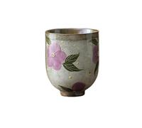 AERTSDFGT Petites tasses à Thé Tasse à thé rustique peinte la main for femme avec sous-verre, ensemble de tasses en céramique Camellia Household Tasses à thé Kungfu(A)