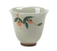 AERTSDFGT Petites tasses à Thé Tasse à thé Ruyi en céramique peinte la main sous glaçure, tasse domestique, simple, hôte bouche de fleur Tasses à thé Kungfu