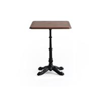 AERTSDFGT Table carrée rétro en Fer forgé et Bois Massif, idéale for Un Bar, Une Petite Salle à Manger ou Un Salon de thé. Convient également for Un Restaurant ou Une pâtisserie.(60cm)