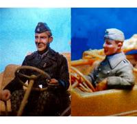 AERUIKJS 1/35 WWII German Driver Soldier Resin Model Kit Soldier Resin Model Kit Non Peint et Non assemblé (2 Hommes, Pas de véhicule) // W7u-5s1