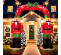 AerWo Décoration de Noël gonflable d'extérieur de 2,4 m, arche de soldat casse-noisette gonflable avec lumières LED intégrées, décorations de cour gonflables pour Noël, vacances, pelouse, jardin