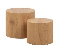 Aeryn - lot de 2 tables basses - chêne naturel - 48 et 40 cm - Bois