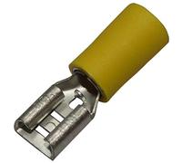 AERZETIX: 10x Cosse électrique Femelle Plate 6.3mm 0.8mm 2.5-6mm2 isolée Jaune