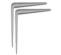 AERZETIX - 2x Equerre Console Emboutie d'étagère pour Fixation Murale -20/25cm - en Acier - Blanc