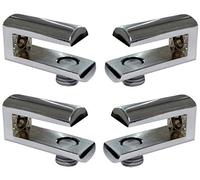 AERZETIX: 4 Console Patte Support de Fixation de Tablette étagère vitre Glace 3/8mm en métal chromé C41699
