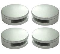 AERZETIX: 4 Console Patte Support Rond Mural Fixation de Miroir Glace en métal Argent Mat 180° Ø30mm C41651