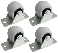 AERZETIX: 4x Roue Roulette Fixe à Platine pour Meuble Office Ø32mm H37mm 40kg Plaque 26x58mm Gomme C42229