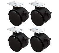 AERZETIX: 4x Roue roulette pour meuble pivotante torsionale Ø50mm H65mm 30kg avec plaque de montage 36x36mm (à freins bloque-roue)