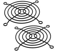 AERZETIX - C15106 - Lot de 2 Grilles de Protection pour Ventilateur d'ordinateur 80 x 80 mm - en métal - Couleur Noir