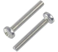 AERZETIX - C18124 - Lot de 20 Vis à métaux à tête cylindrique M3x20 mm à empreinte PZ1 filetage métrique - en acier - couleur argent